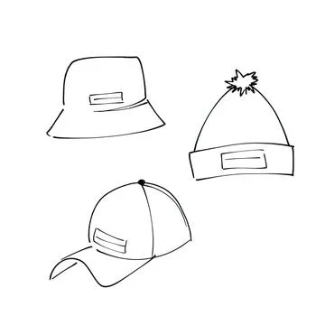 Hat sketching clipart Illustrazione stock