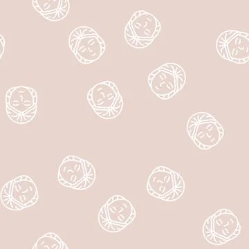 Hat solarium, disposable protective cap line seamless pattern Stock Illustration