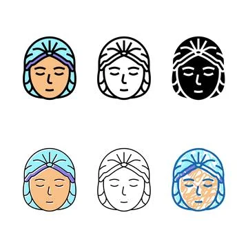 Hat solarium, disposable protective cap color series icon vector Stock Illustration