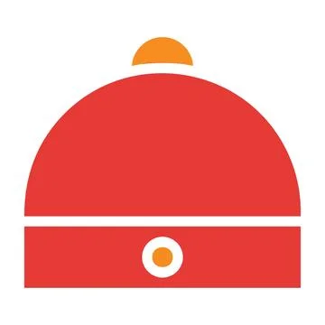 Hat solid red illustration vector and logo Icon new year icon perfect. Illustrazione stock