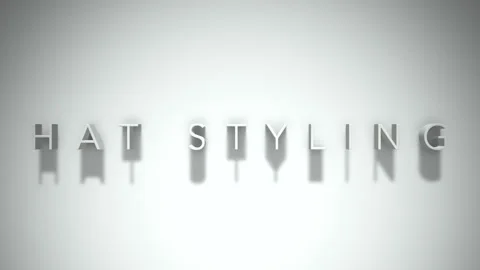 Hat styling 3D title animation with shadows on a white background Stock Footage 296849419