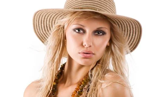 Hat summer portrait Stock Photos
