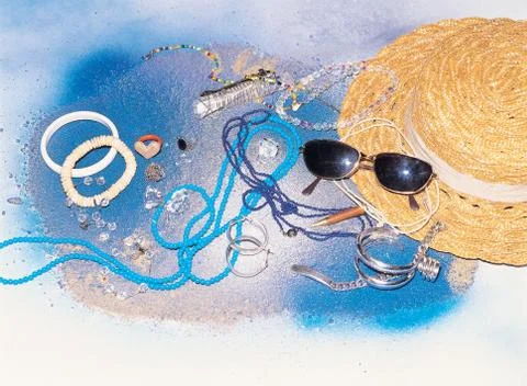 Hat with Sunglasses Stock Photos