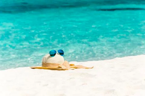 Hat with sunglasses Stock Photos