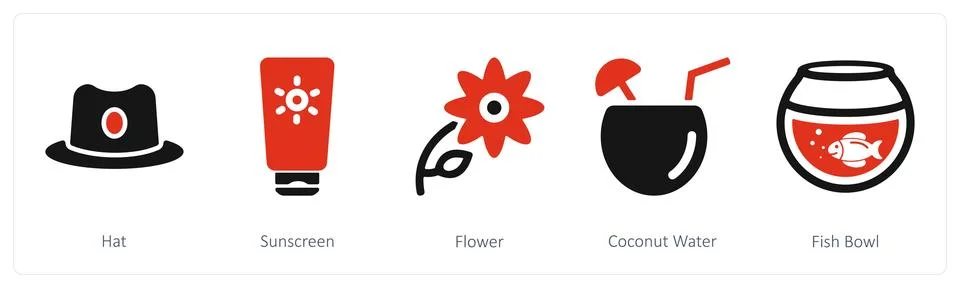 Hat, sunscreen, flower Stock Illustration