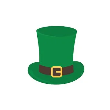 The hat is a top hat with a strap and a golden buckle. Attributes of the holiday Stock Illustration