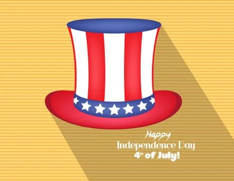 Hat in the USA flag colors flat icon Stock Illustration