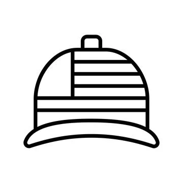 Hat USA flag icon. Simple line, outline vector elements of America icons for ui Stock Illustration