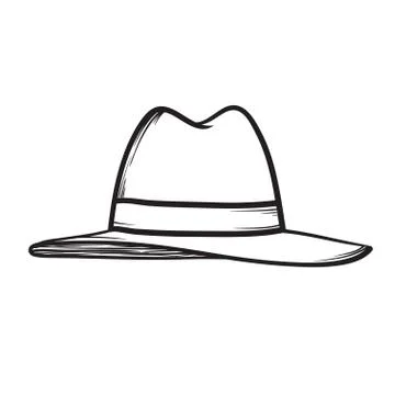 Hat vector icon hand drawn illustration Stock Illustration