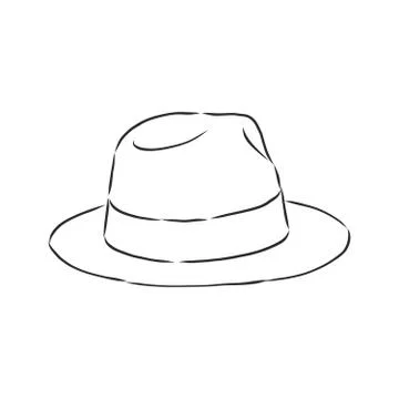 Hat vector illustration sketches template. hat, vector sketch illustration Stock Illustration