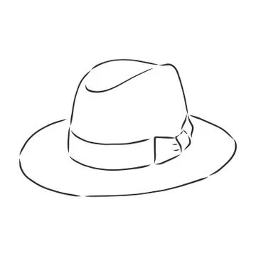 Hat vector illustration sketches template. hat, vector sketch illustration Stock Illustration