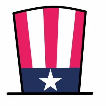 Hat with vector USA flag pattern Stock Illustration