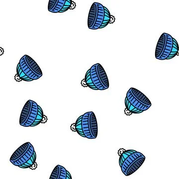 Hat winter vector seamless pattern Stock Illustration