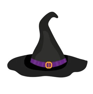 Hat witch icon is a flat style. Isolated on white background. Vector Stock Illustration