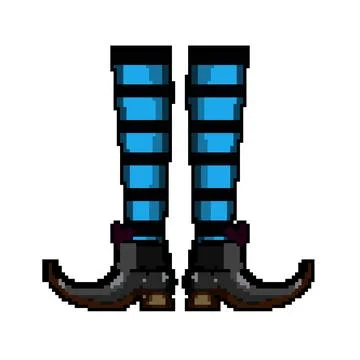 Hat witch legs pixel art vector illustration Stock Illustration