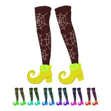 Hat witch legs vector cartoon graphic Stock Illustration