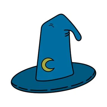 Hat of Wizard isolated on white background. Vector illustration. Stock Illustration
