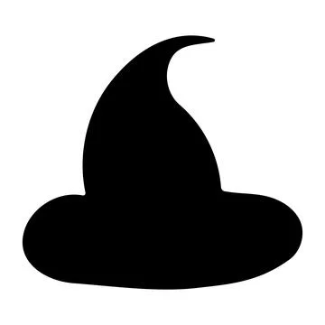 Hat wizard witch halloween black element icon Stock Illustration
