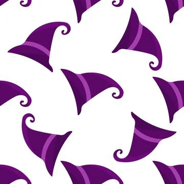 Hat wizard witch halloween colored pattern textile Stock Illustration