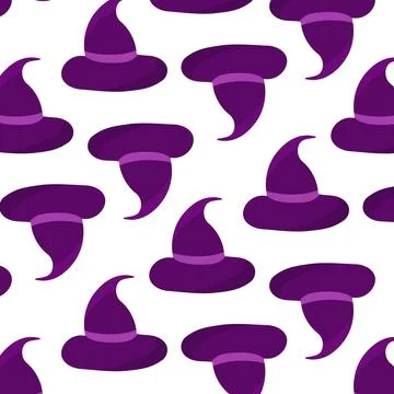 Hat wizard witch halloween colored pattern textile Illustrazione stock