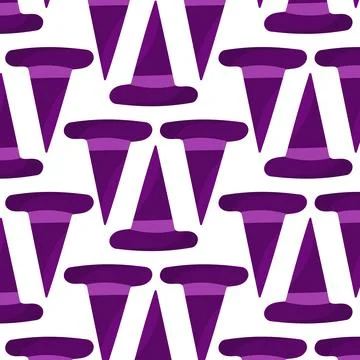 Hat wizard witch halloween colored pattern textile Stock Illustration