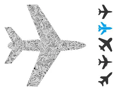 Hatch Aircraft Icon Vector Collage Stock Illustration