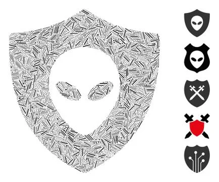 Hatch Alien Protection Icon Vector Mosaic 스톡 일러스트