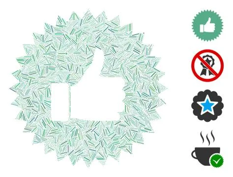 Hatch Approval Rosette Icon Vector Mosaic Illustrazione stock