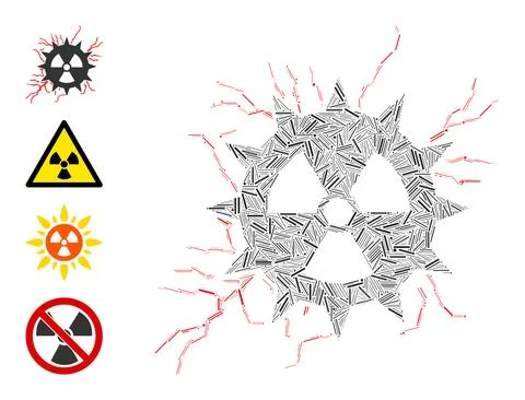 Hatch Atomic Power Sparks Icon Vector Collage Stock Illustration