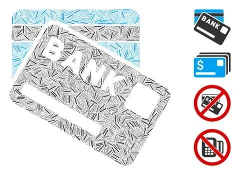 Hatch Bank Cards Icon Vector Mosaic Stock Illustration