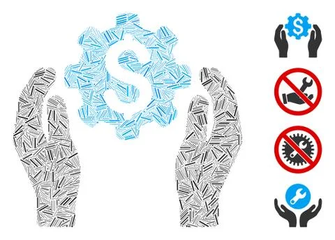 Hatch Banking Maintenance Hands Icon Vector Collage Stock Illustration