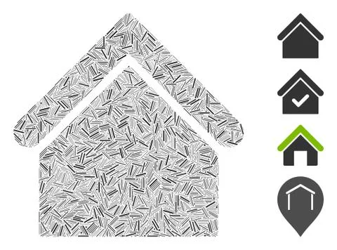 Hatch Base Building Icon Vector Mosaic Ilustração Stock