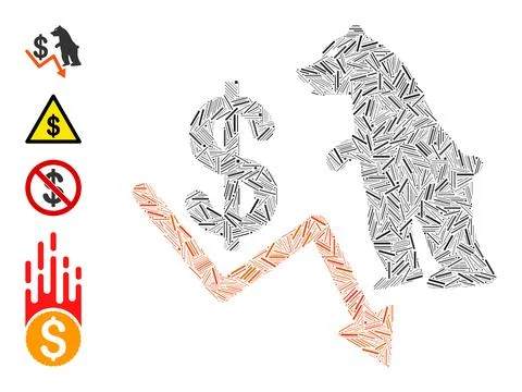 Hatch Bear Dollar Trend Icon Vector Mosaic Stock Illustration