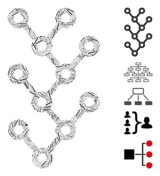 Hatch Binary Tree Icon Vector Mosaic Stockillustratie