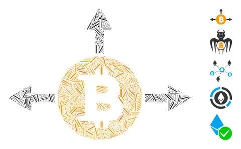 Hatch Bitcoin Variant Directions Icon Vector Mosaic イラスト素材