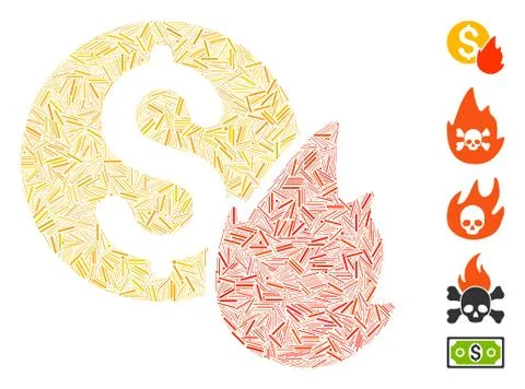 Hatch Burn Money Icon Vector Collage 스톡 일러스트