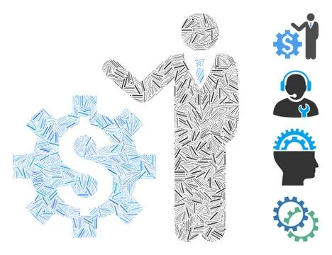 Hatch Businessman Options Icon Vector Mosaic Illustrazione stock