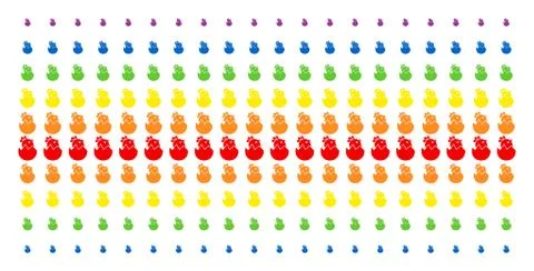 Hatch Chick Shape Halftone Spectral Array 스톡 일러스트