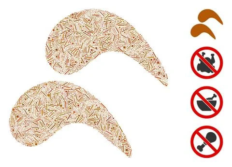 Hatch Chicken Wings Icon Vector Mosaic Stock Illustration