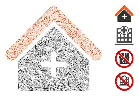 Hatch Clinic Building Icon Vector Mosaic Ilustración de archivo
