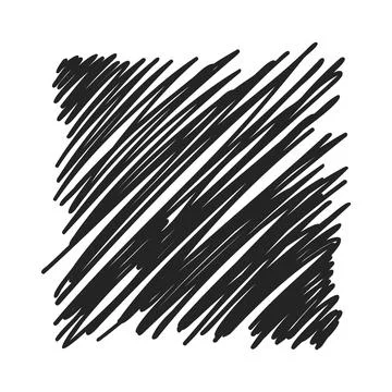 Hatch clipart. Scribble sketch pencil texture. Scratch pen grunge shape Illustrazione stock