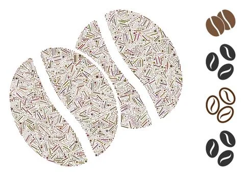Hatch Coffee Beans Icon Vector Collage Illustrazione stock