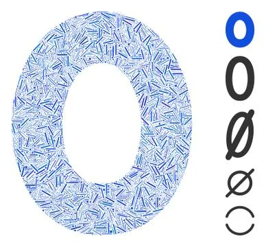 Hatch Collage 0 Digit Stock Illustration