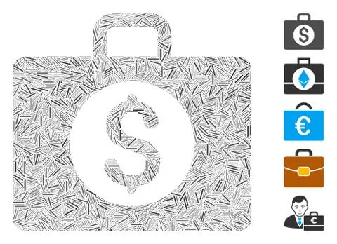 Hatch Collage Accounting Case Icon Stock Illustration