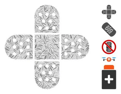 Hatch Collage Adhesive Patch Icon Stock Illustration