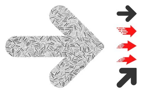 Hatch Collage Arrow Right Icon Illustrazione stock
