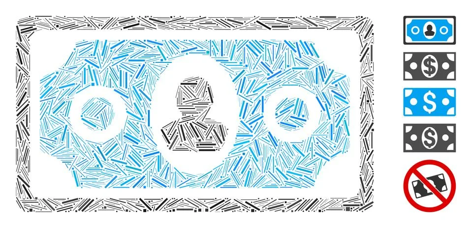 Hatch Collage Banknote Icon Stockillustratie