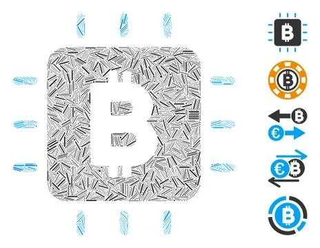 Hatch Collage Bitcoin Chip Illustrazione stock