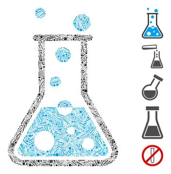 Hatch Collage Boiling Water Flask Icon Illustrazione stock