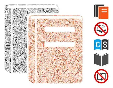 Hatch Collage Books Stock Illustration